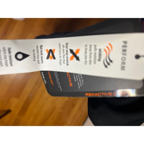 RBX reflective running‎ leggings size S NWT black and silver Wicking - Picture 6 of 6